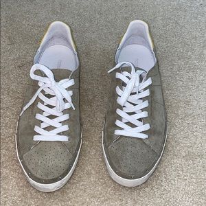 Rebecca Minkoff army green suede sneakers